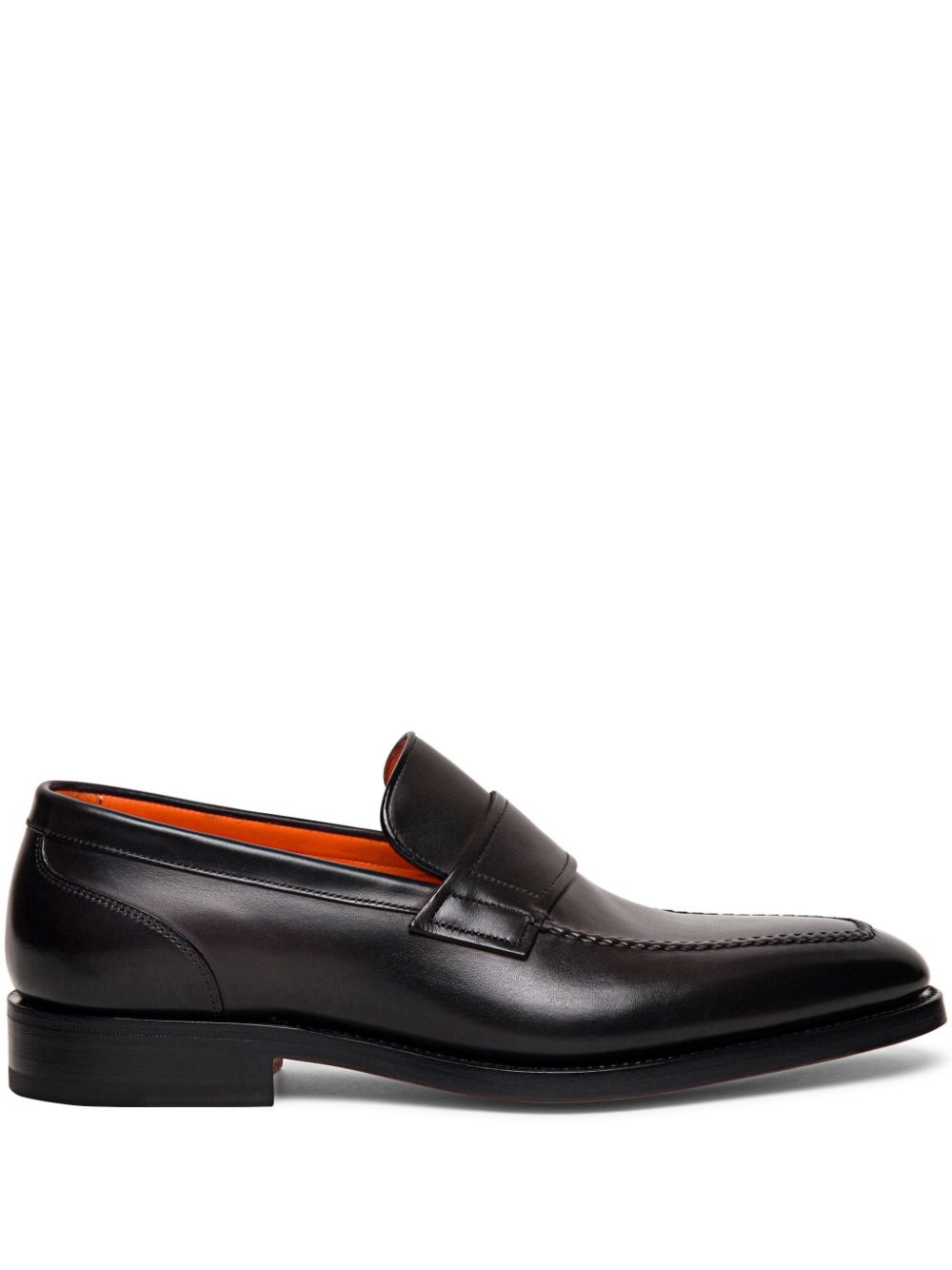 Santoni almond-toe leather penny loafers - Brown von Santoni