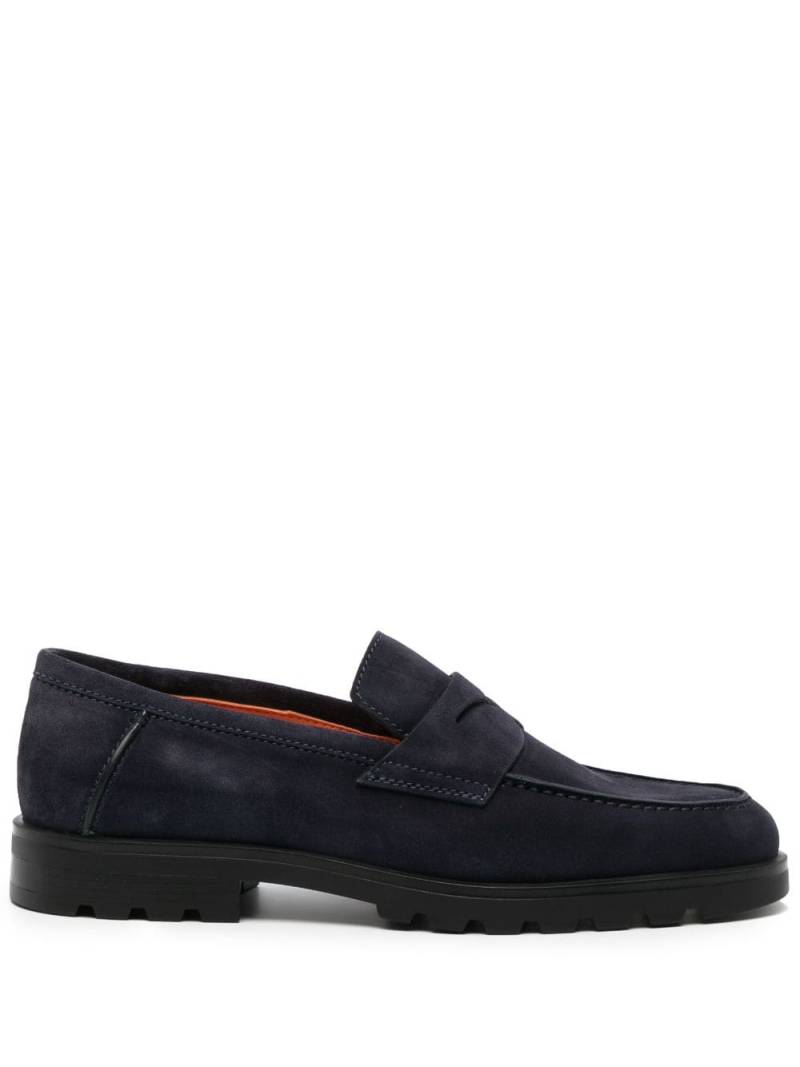 Santoni almond-toe penny loafers - Blue von Santoni