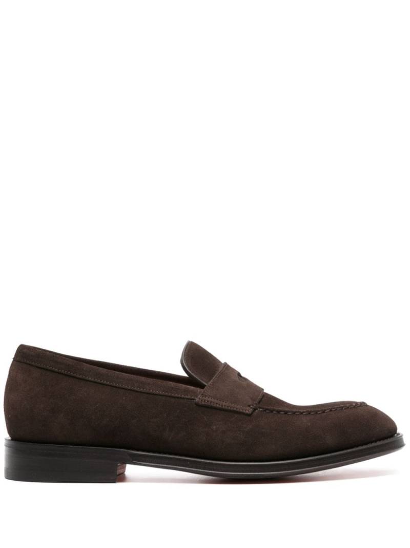 Santoni almond-toe suede loafers - Brown von Santoni