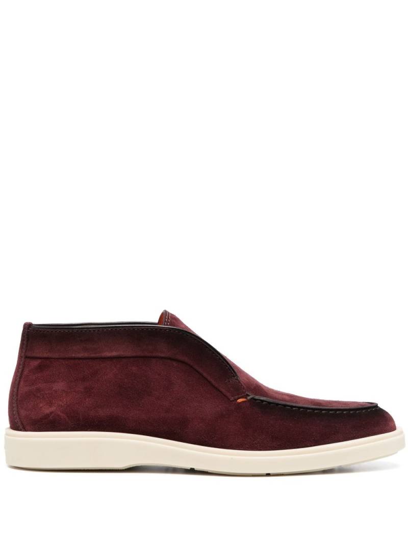 Santoni almond-toe suede loafers - Red von Santoni