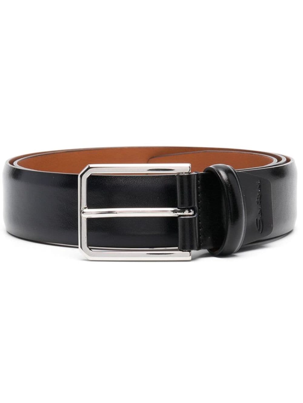 Santoni bucke-fastening leather belt - Black von Santoni