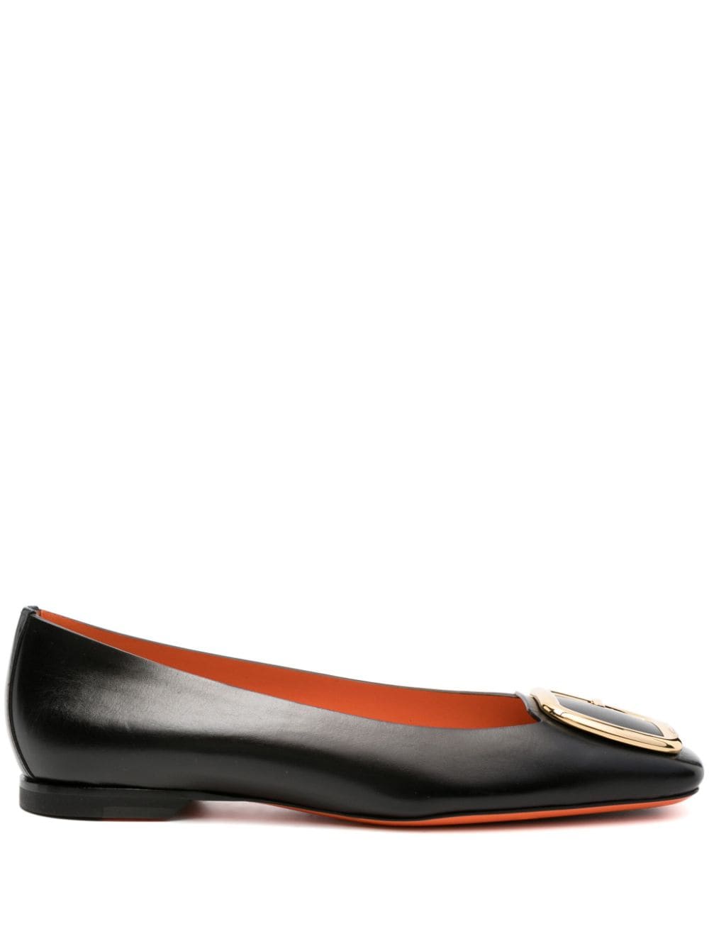 Santoni buckle-detail leather ballerina shoes - Black von Santoni