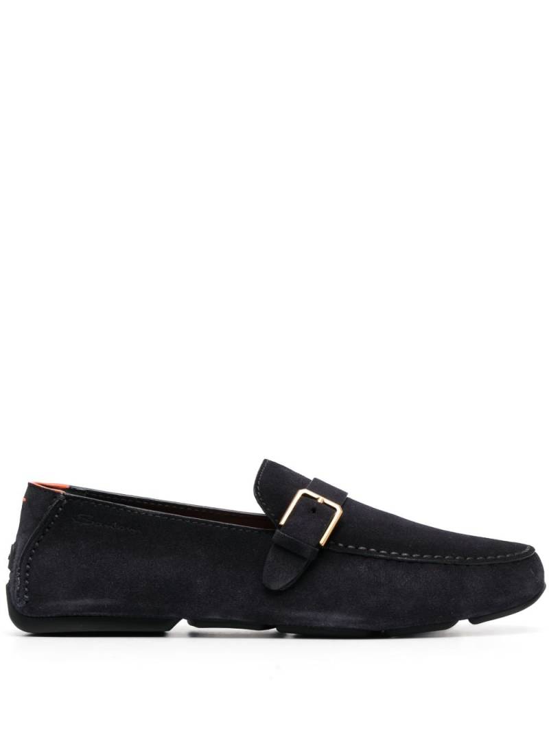 Santoni buckle-detail leather loafers - Blue von Santoni