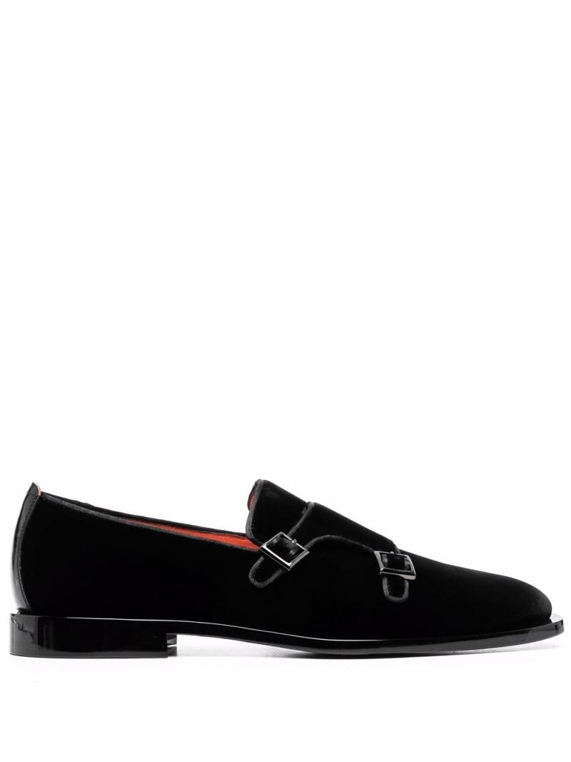 Santoni buckle detail monk shoes - Black von Santoni