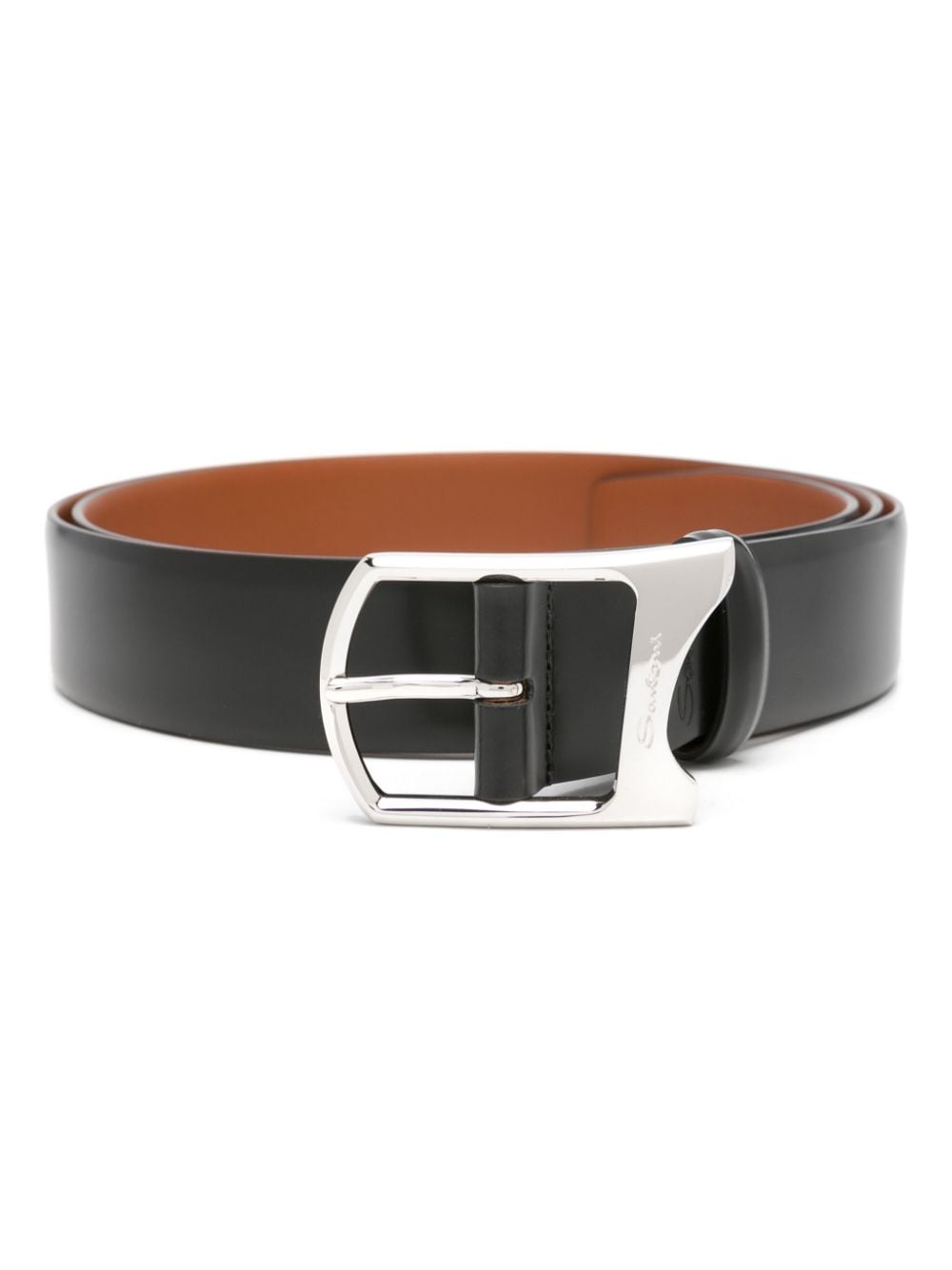 Santoni buckle-fastening leather belt - Black von Santoni