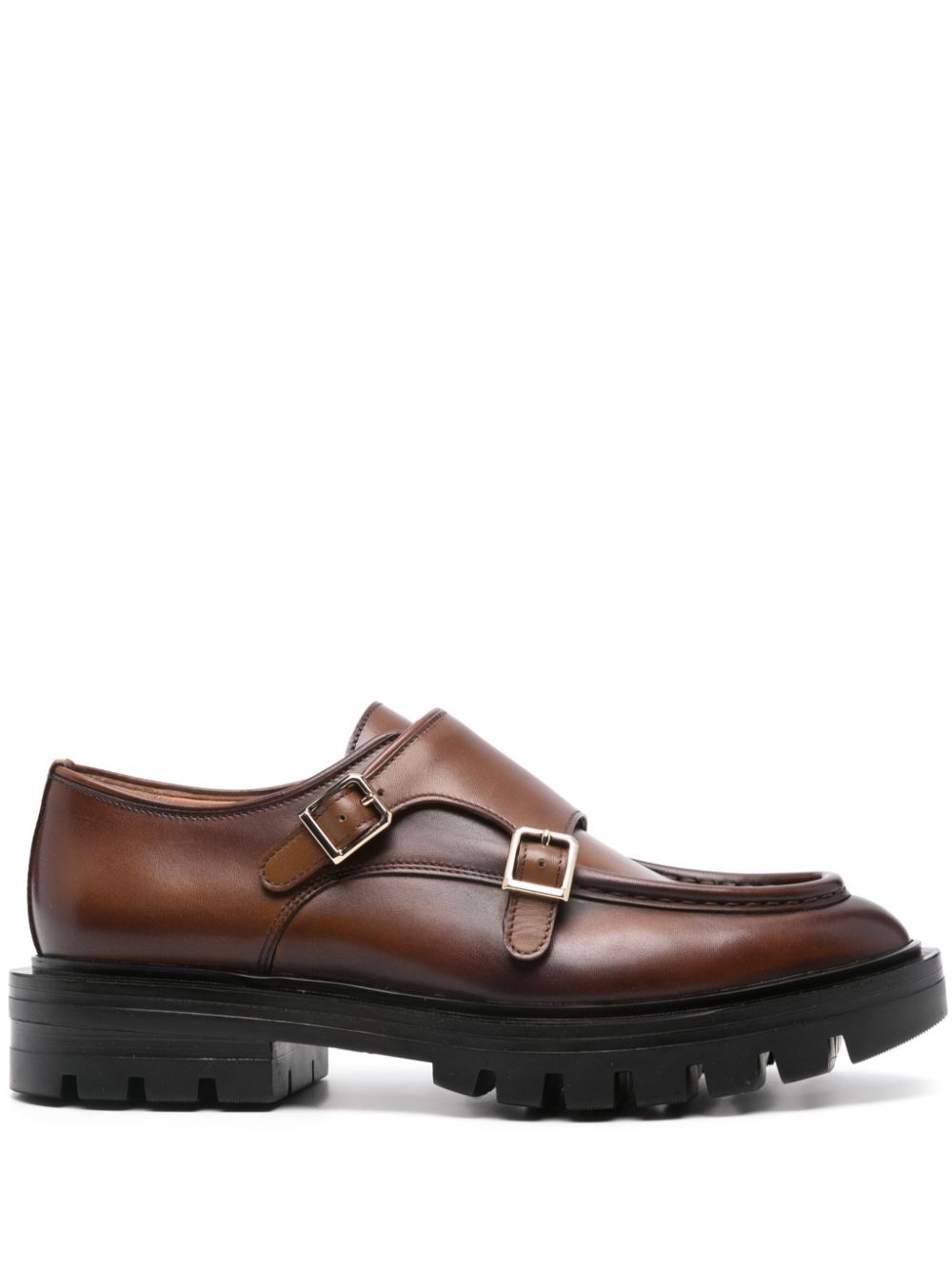 Santoni buckle-fastening leather loafers - Brown von Santoni