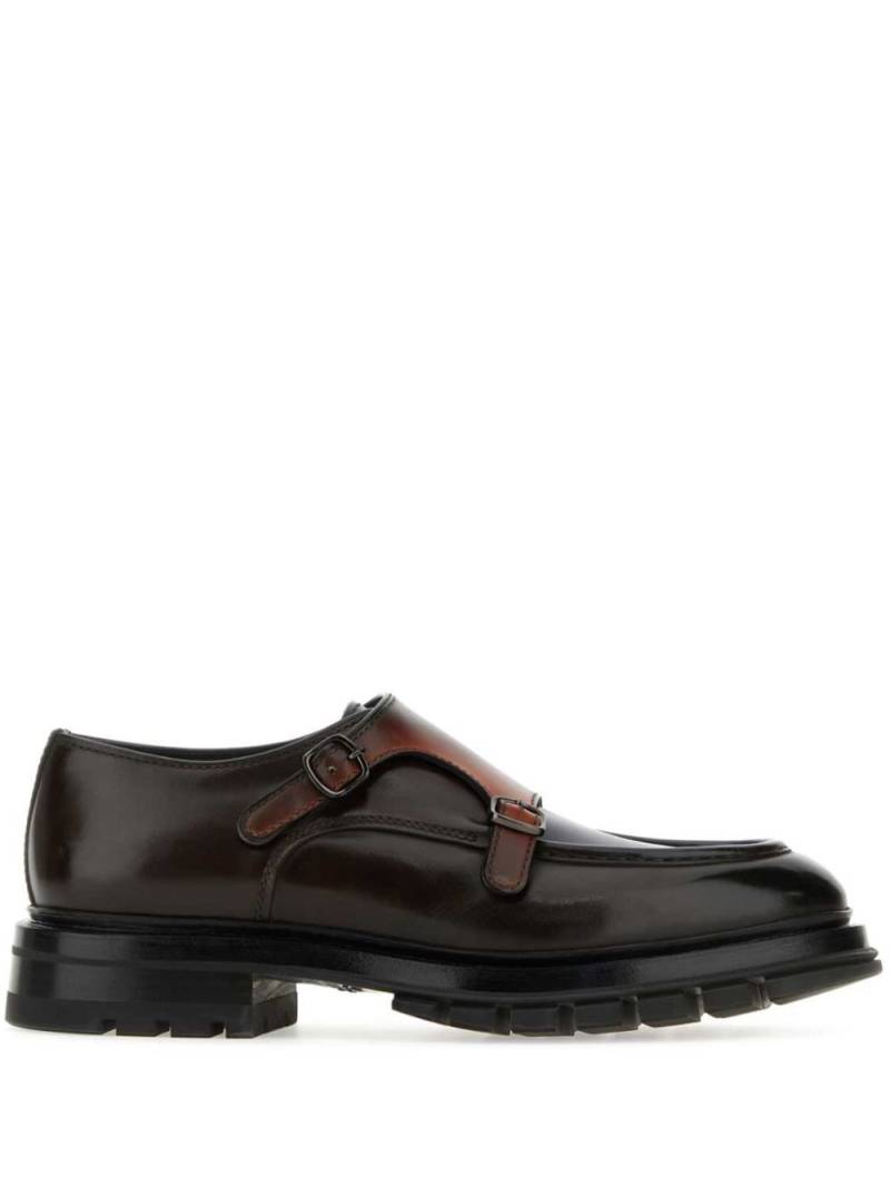 Santoni buckle-fastening leather loafers - Brown von Santoni