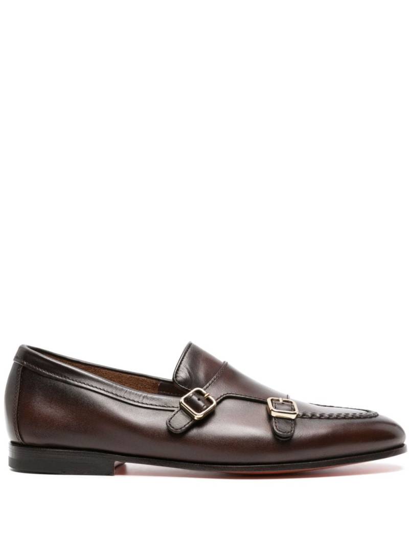 Santoni buckle-fastening leather monk shoes - Brown von Santoni