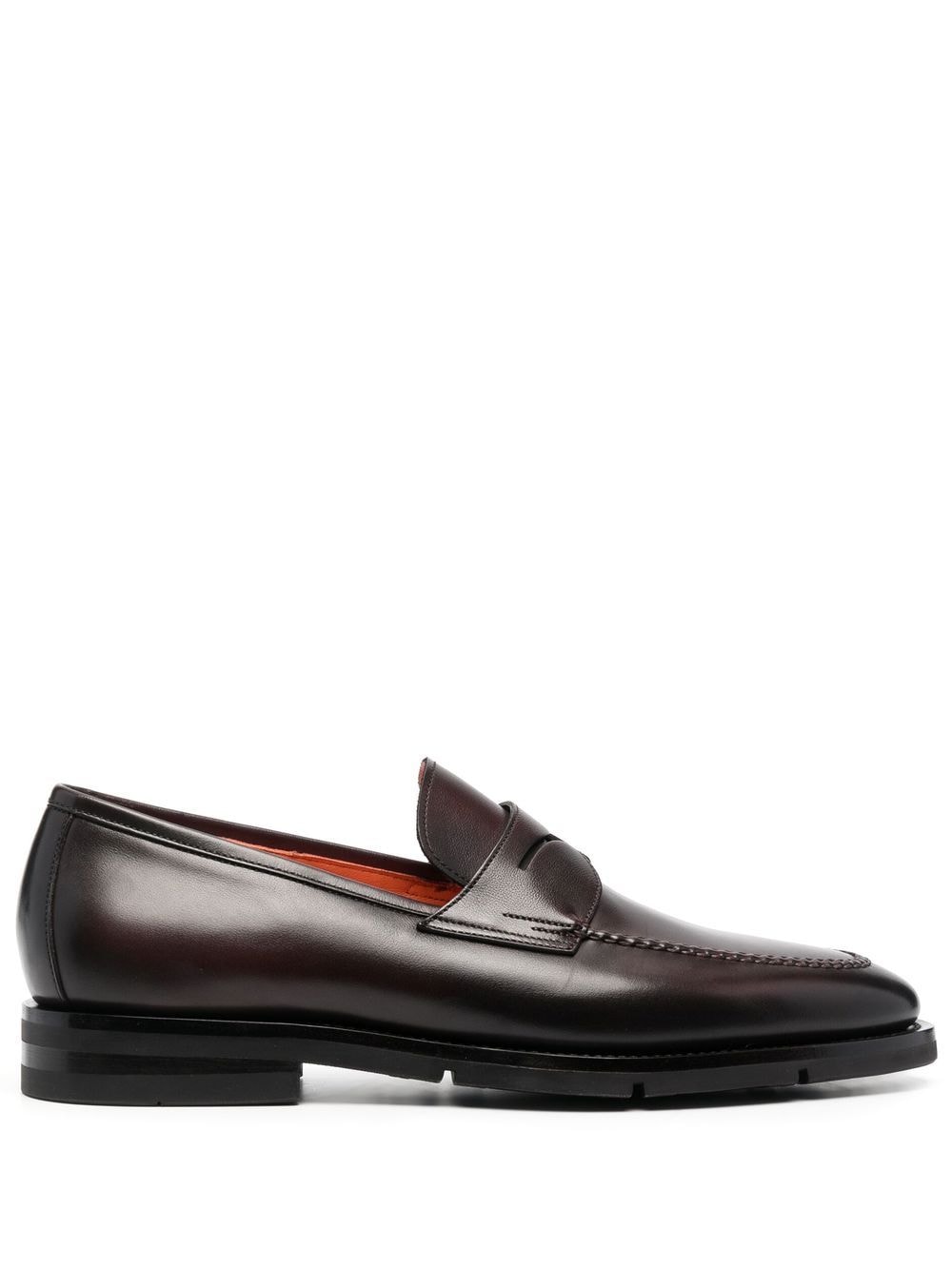 Santoni calf leather loafers - Brown von Santoni