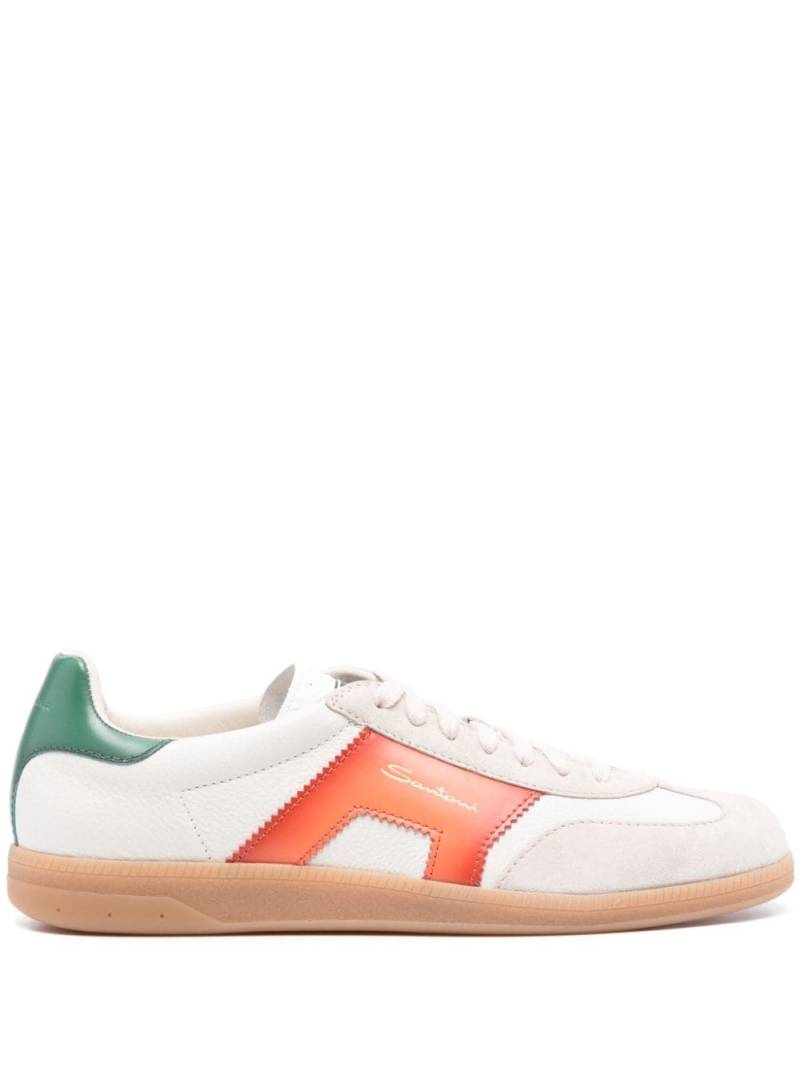 Santoni colourblock panelled sneakers - White von Santoni