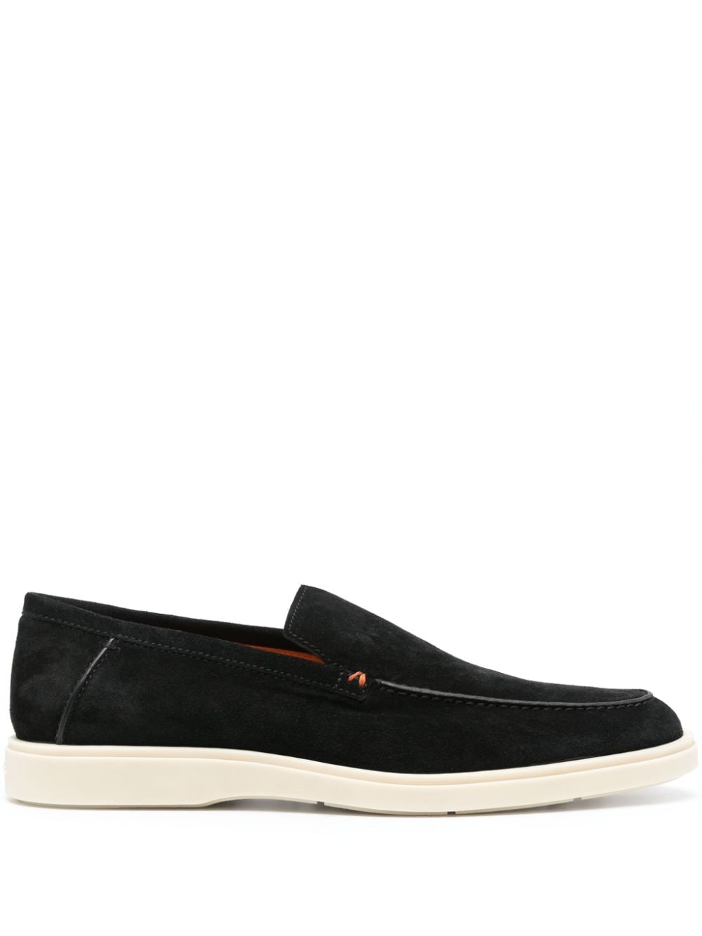 Santoni contrast-stitching suede loafers - Black von Santoni