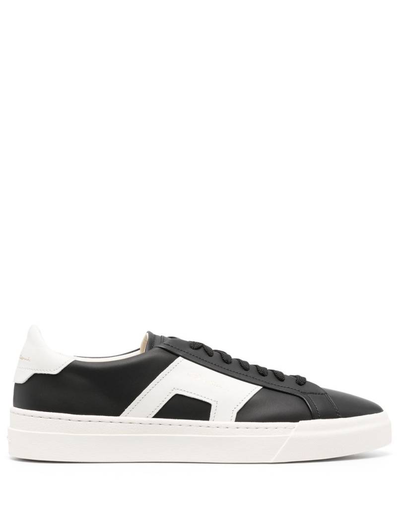 Santoni contrasting-panel leather sneakers - Black von Santoni