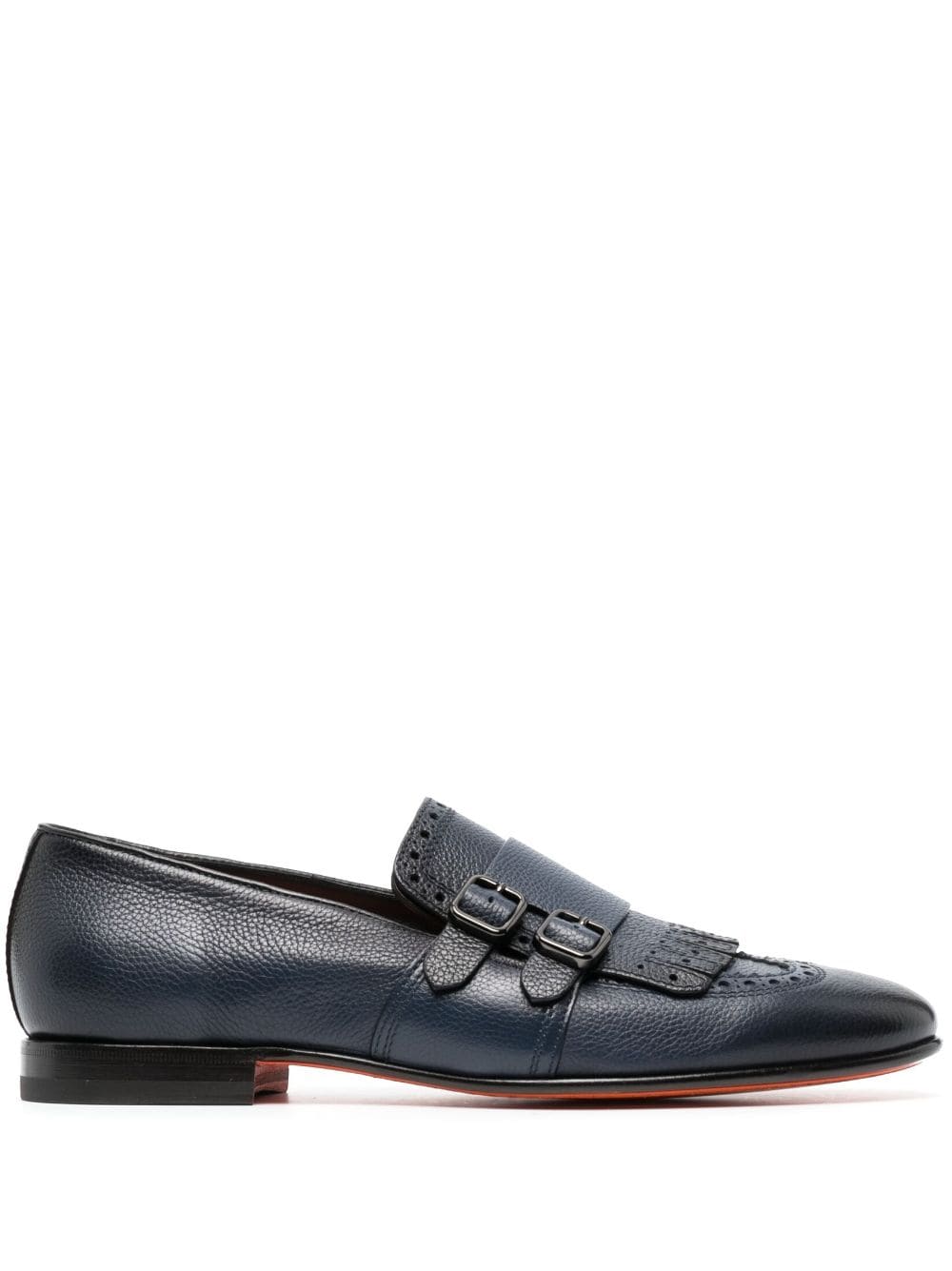 Santoni decorative-stitching leather monk shoes - Blue von Santoni