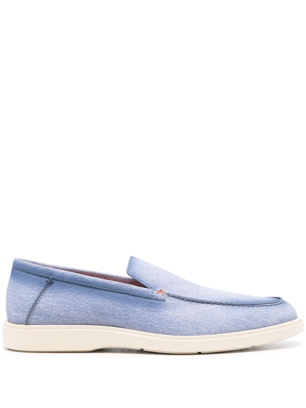 Santoni denim-print loafers - Blue von Santoni