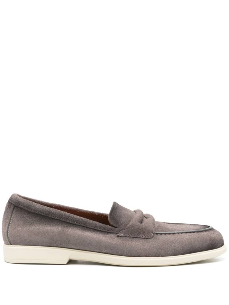 Santoni distressed suede loafers - Grey von Santoni