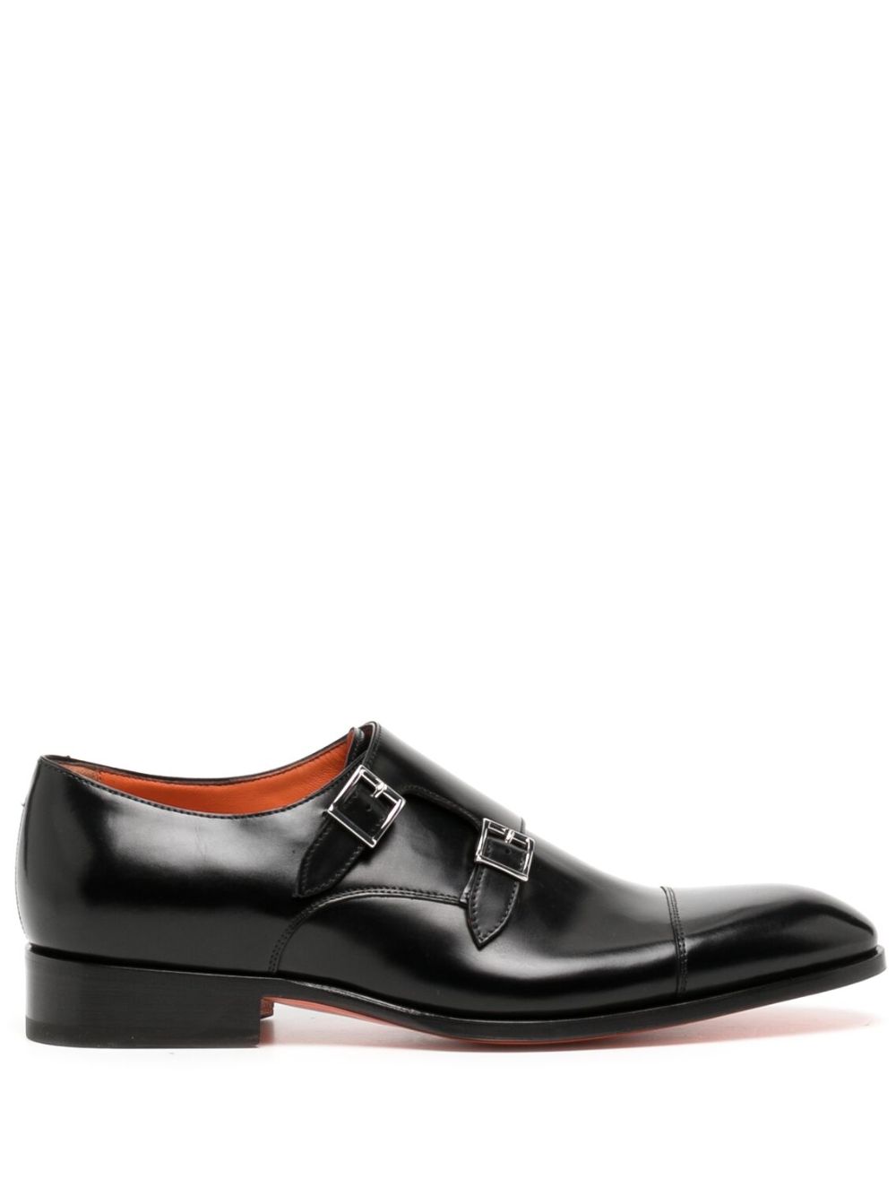 Santoni double-buckle leather shoes - Black von Santoni