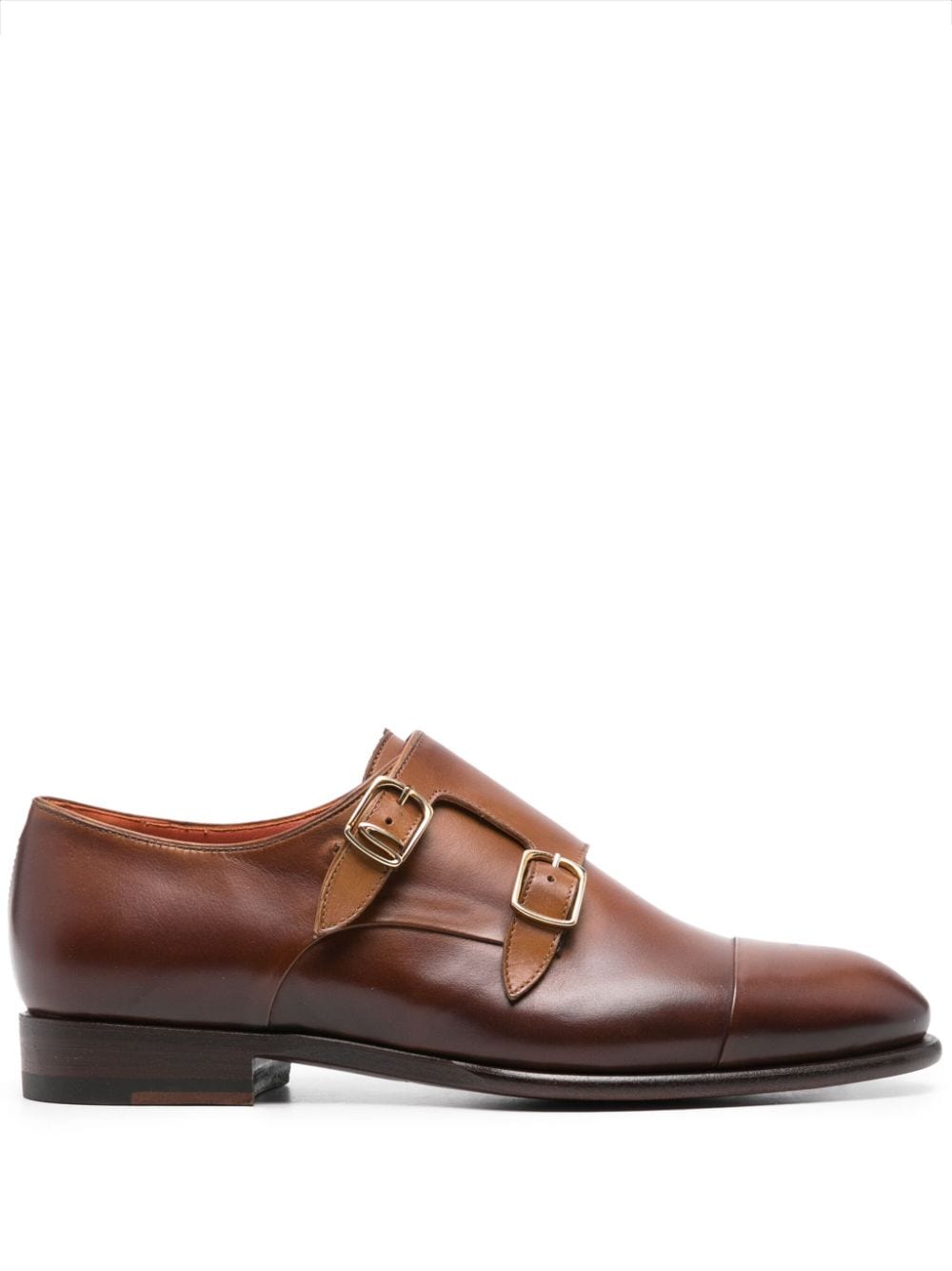 Santoni double-buckle leather shoes - Brown von Santoni