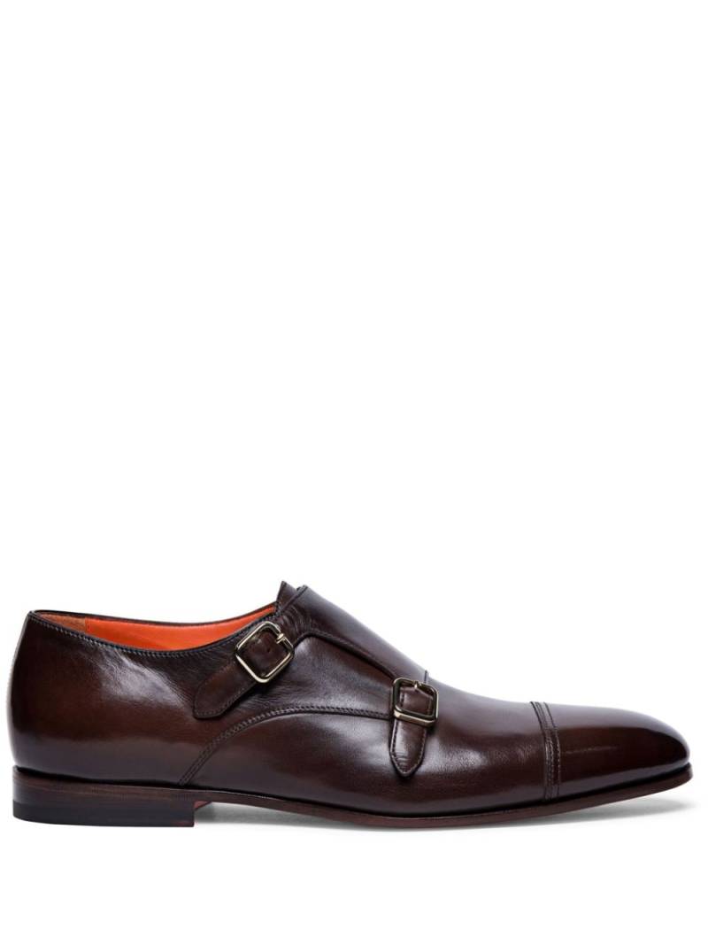 Santoni double-buckle monk shoes - Brown von Santoni