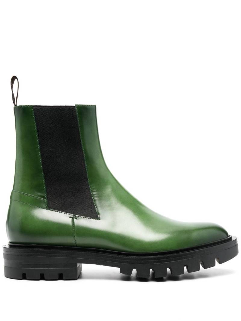 Santoni elasticated side-panel boots - Green von Santoni