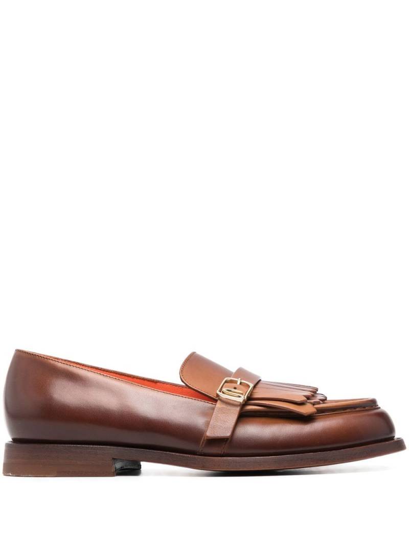 Santoni fringe-detail leather loafers - Brown von Santoni