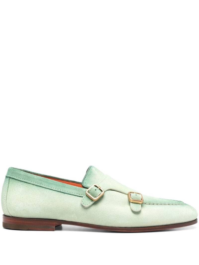 Santoni gradient-effect suede monk shoes - Green von Santoni