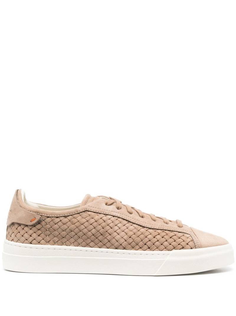 Santoni interwoven lace-up sneakers - Neutrals von Santoni