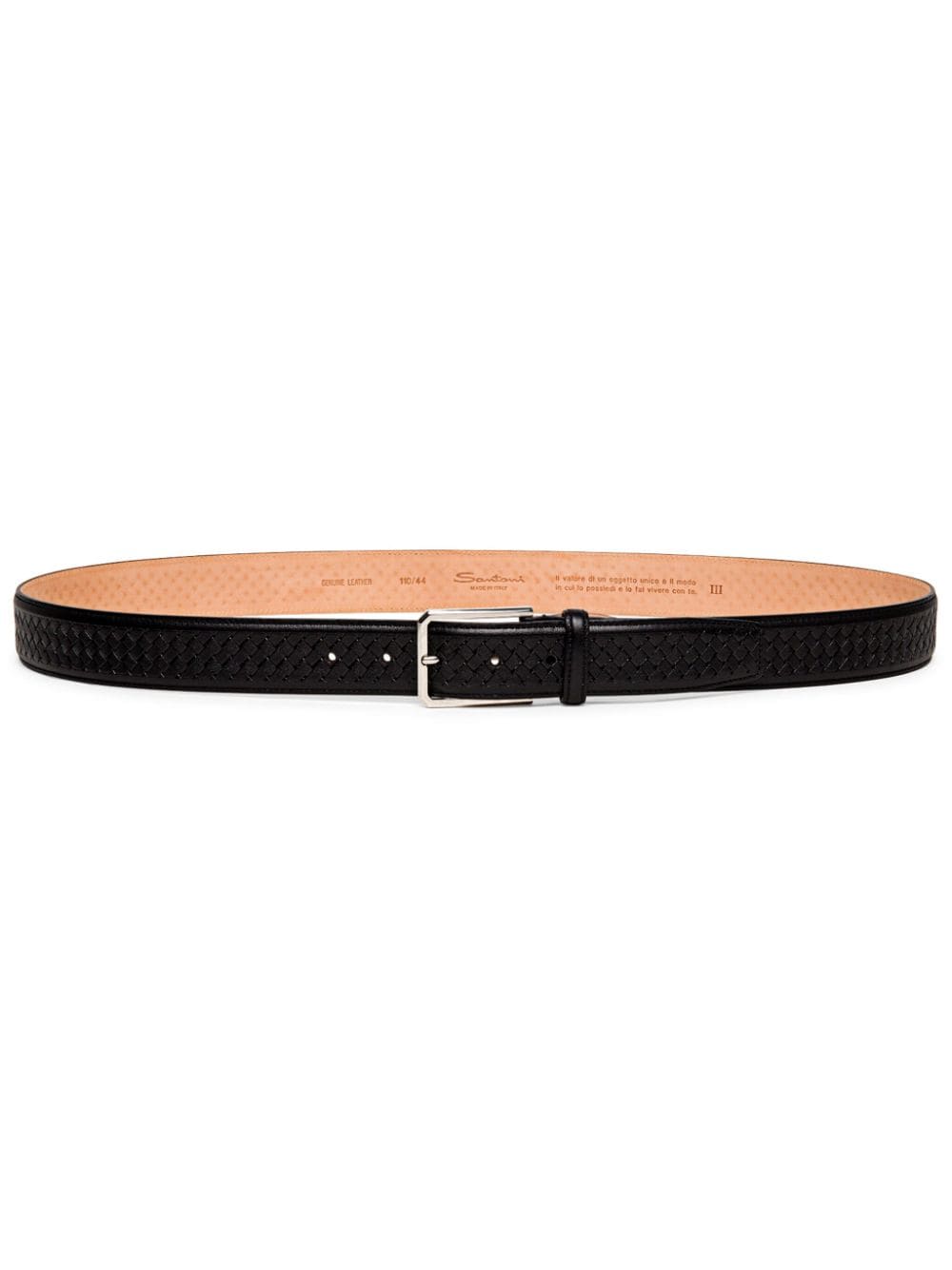 Santoni interwoven leather belt - Black von Santoni