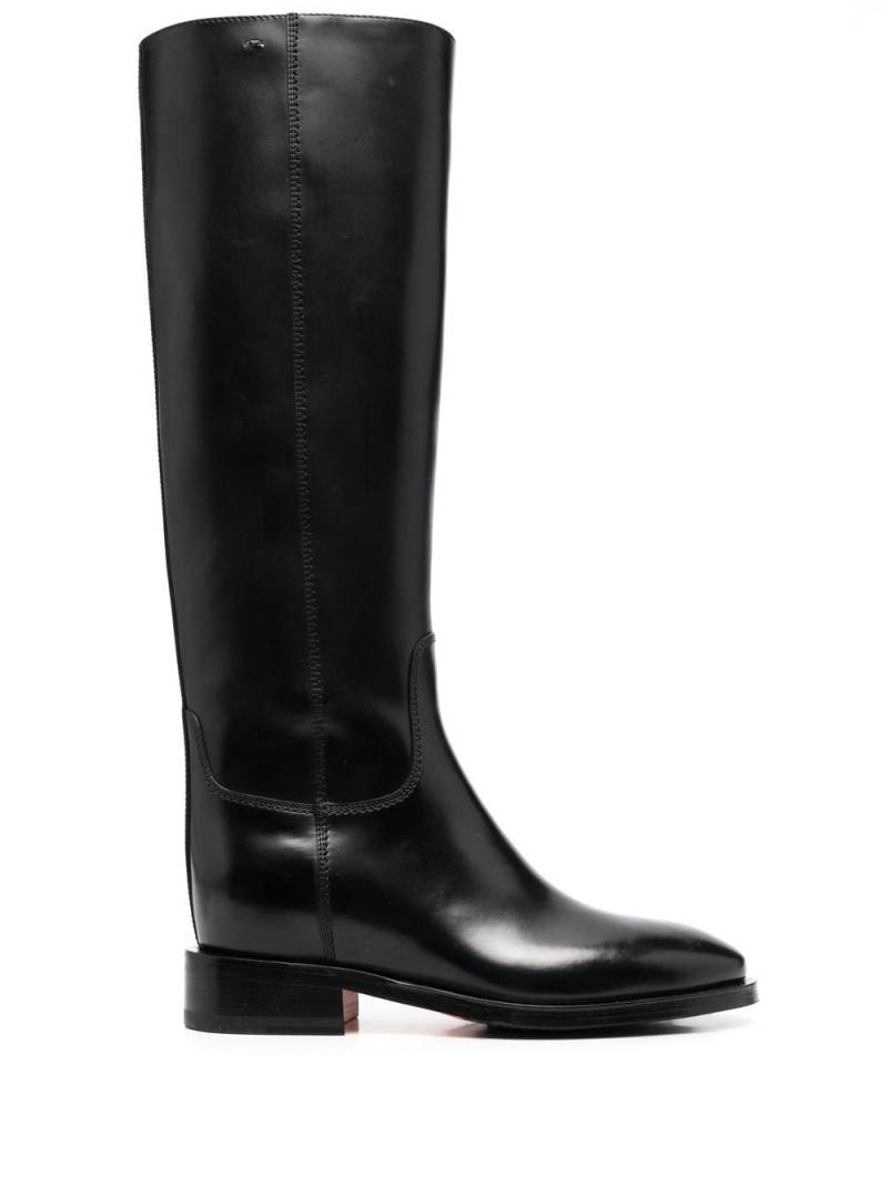 Santoni knee-length leather boots - Black von Santoni