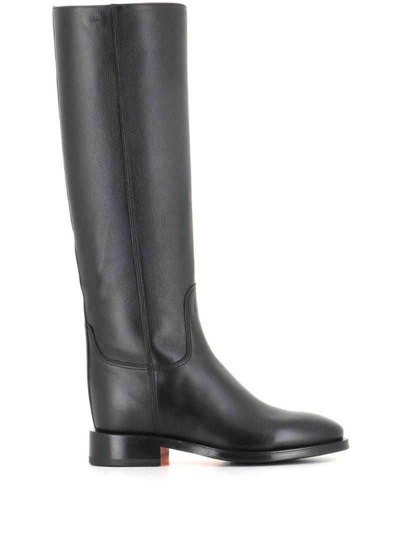 Santoni knee-length leather boots - Black von Santoni