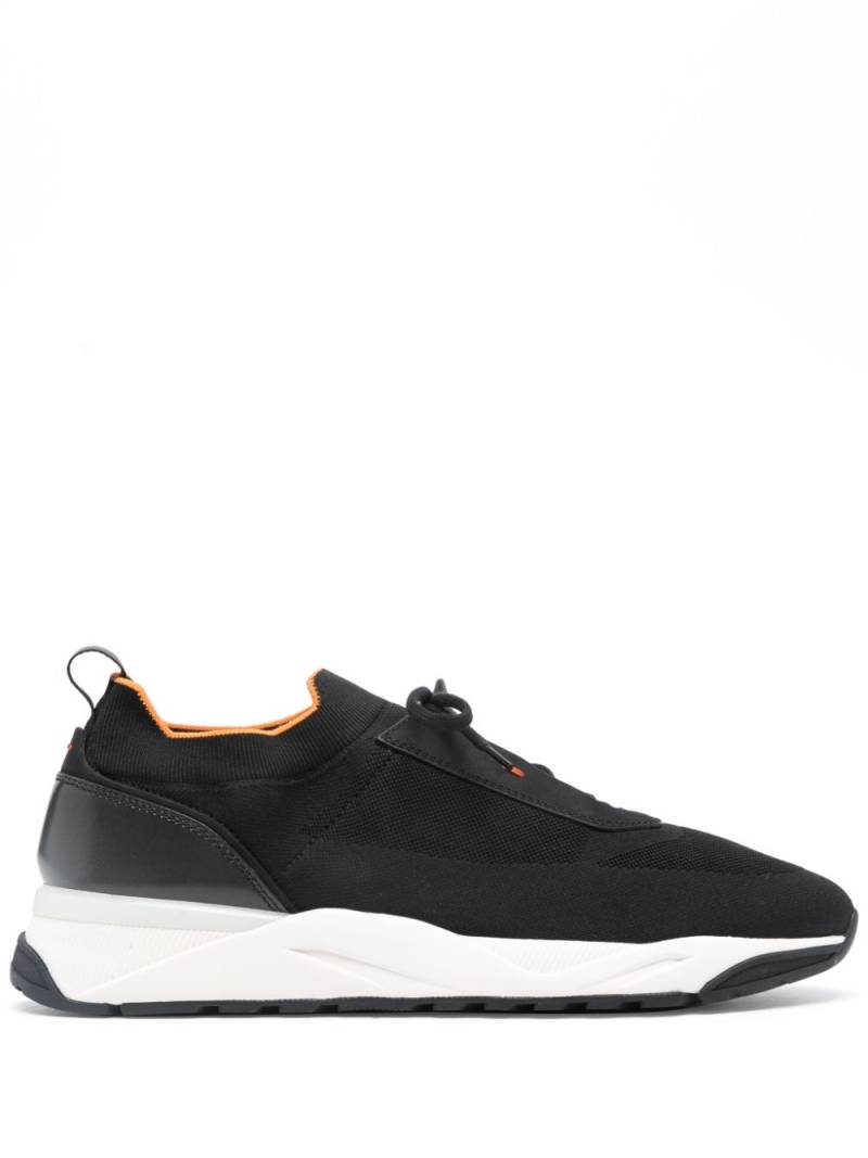 Santoni knitted panelled sneakers - Black von Santoni