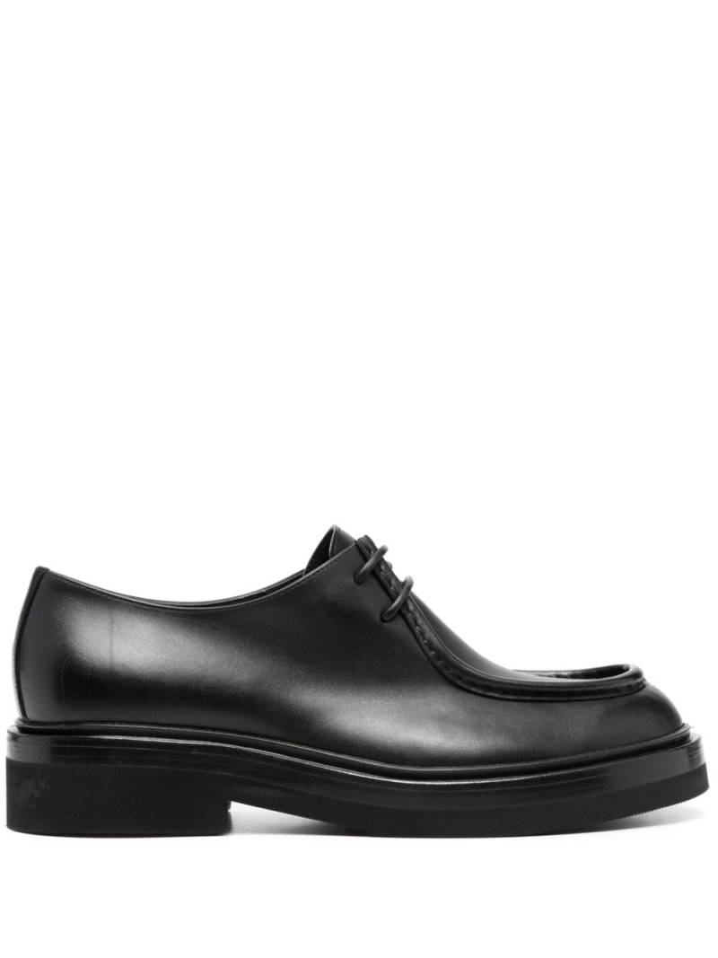 Santoni lace-up leather loafers - Black von Santoni