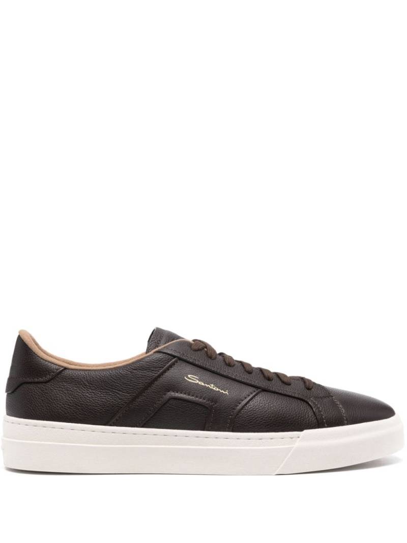 Santoni lace-up leather sneakers - Brown von Santoni