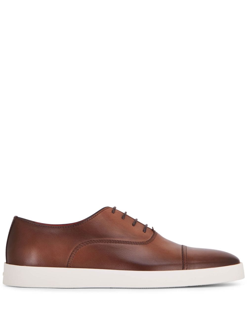 Santoni lace-up leather sneakers - Brown von Santoni