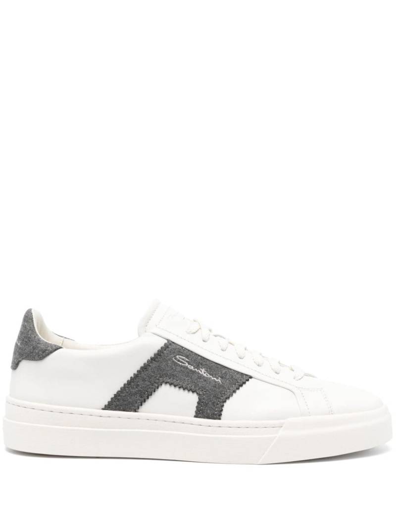 Santoni lace-up leather sneakers - White von Santoni