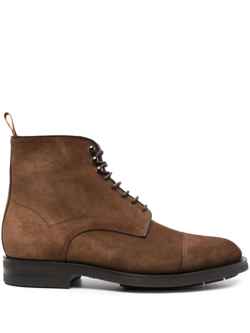 Santoni lace-up suede boots - Brown von Santoni