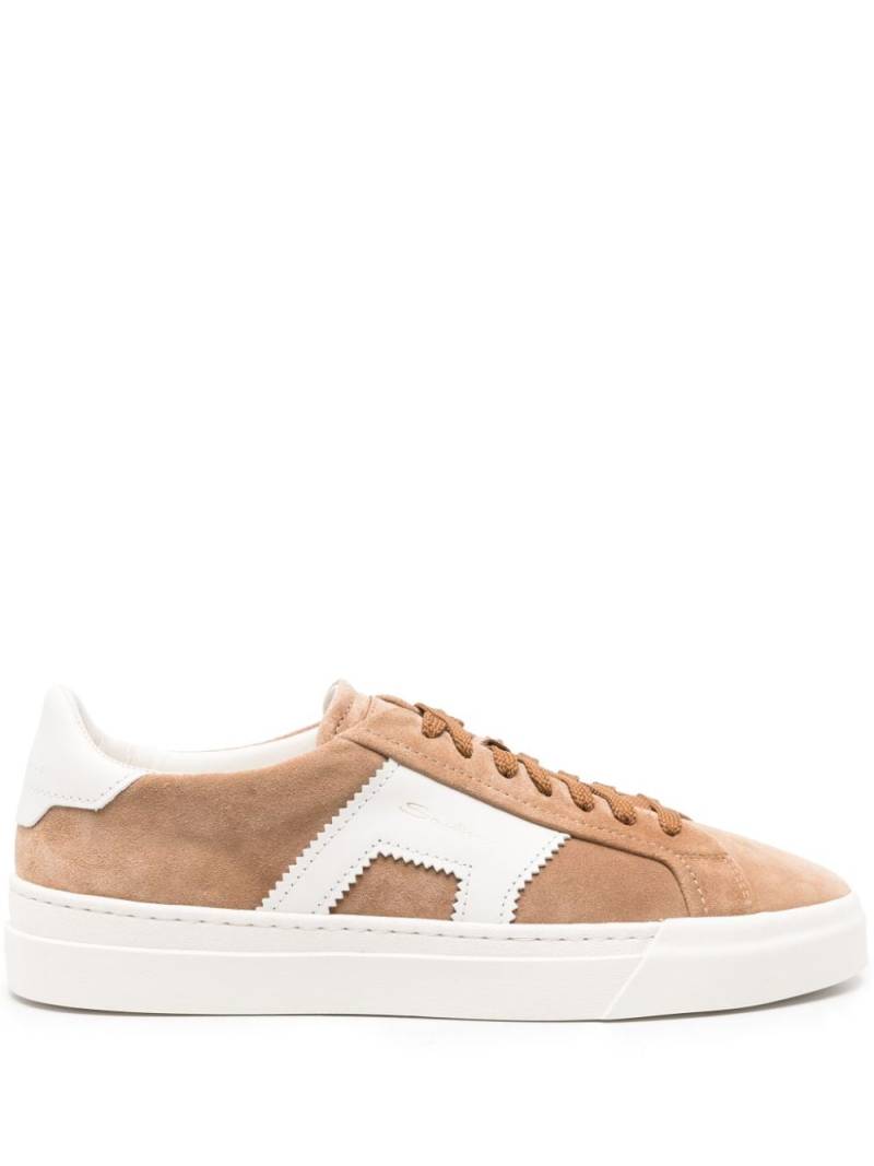 Santoni lace-up suede sneakers - Neutrals von Santoni