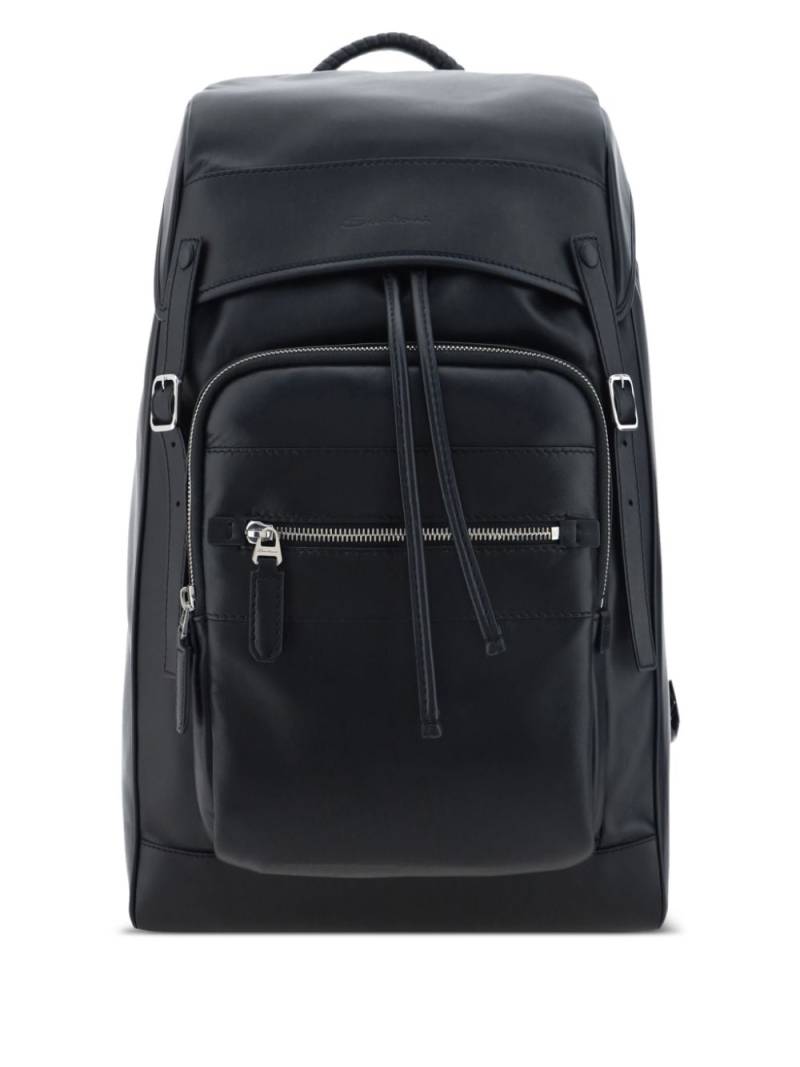 Santoni leather backpack - Black von Santoni