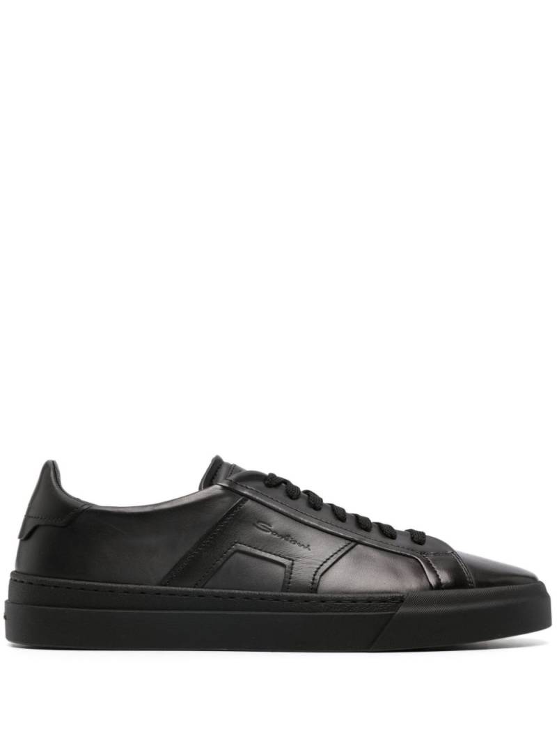 Santoni leather low-top sneakers - Black von Santoni