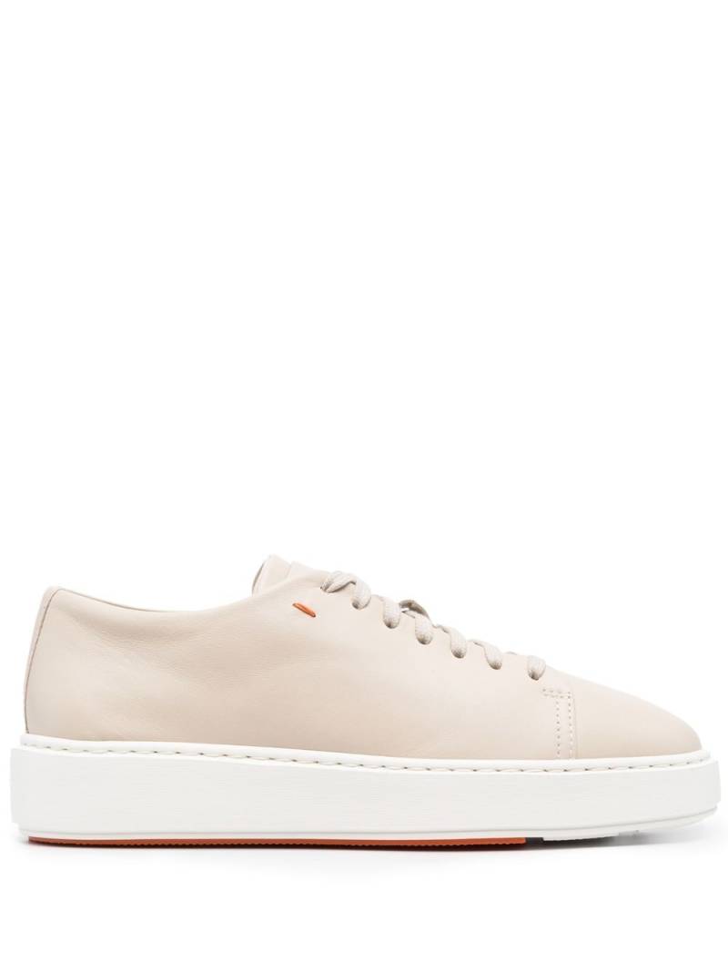 Santoni leather low-top sneakers - Neutrals von Santoni