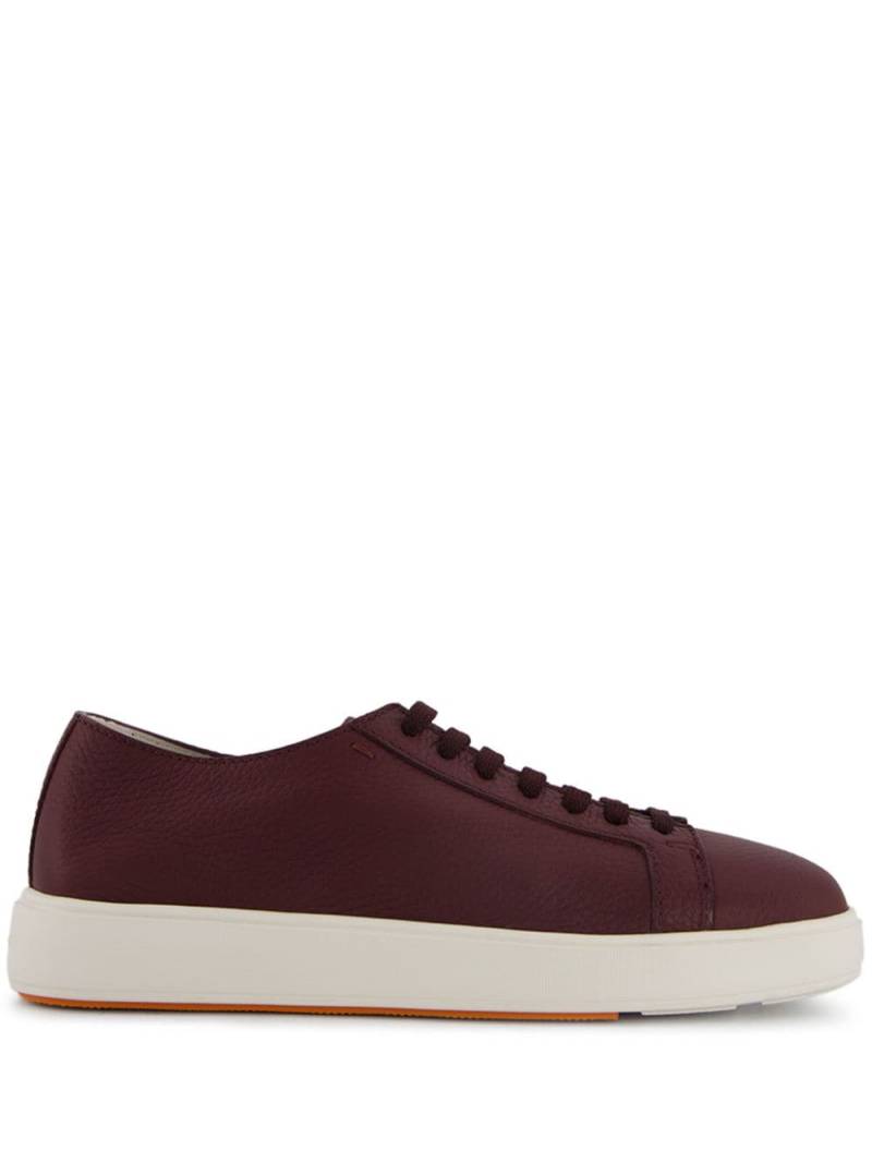 Santoni leather low-top sneakers - Red von Santoni