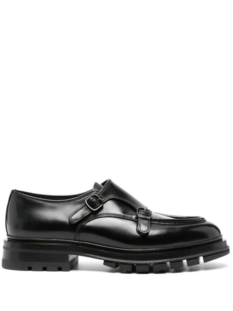 Santoni leather monk shoes - Black von Santoni