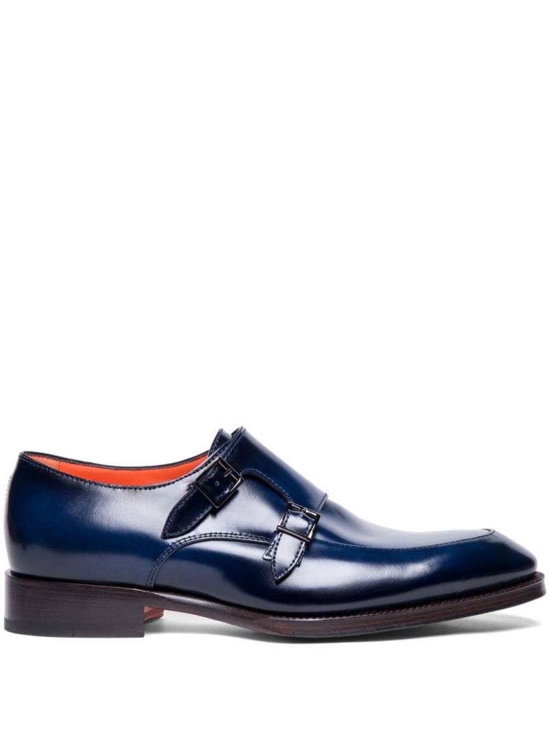 Santoni leather monk shoes - Blue von Santoni