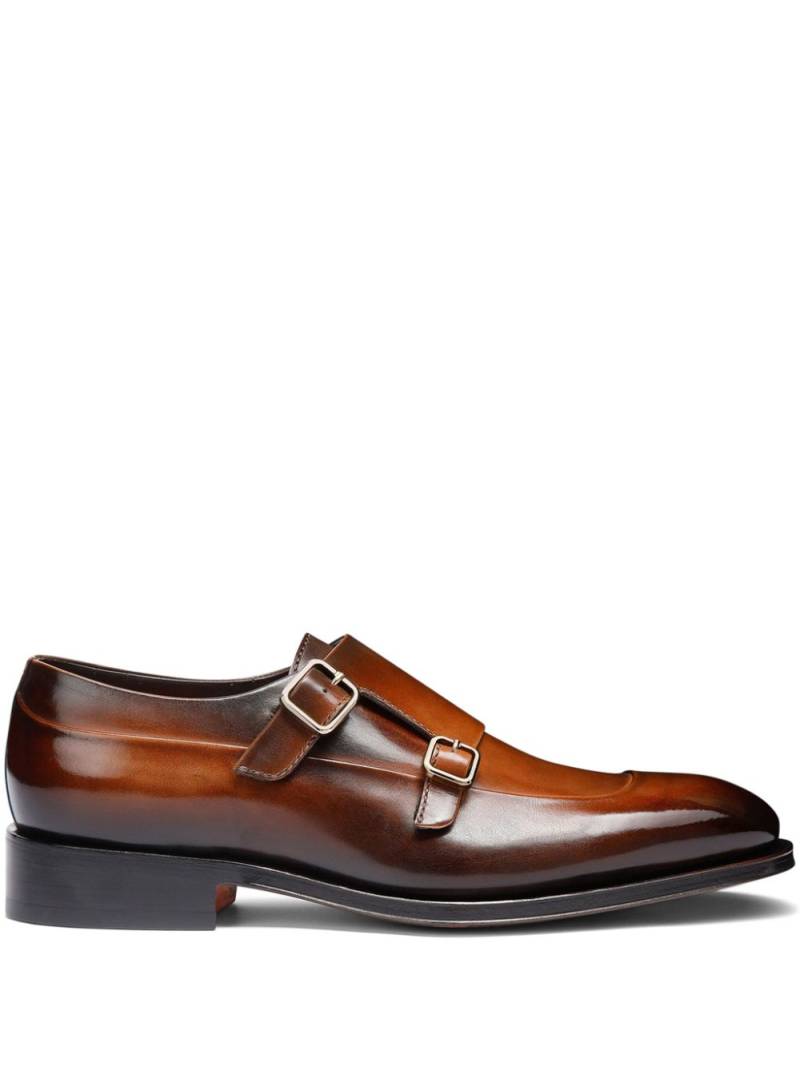 Santoni leather monk shoes - Brown von Santoni