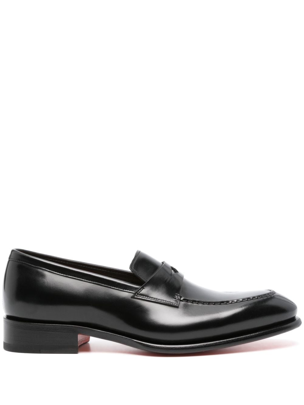 Santoni leather penny loafers - Black von Santoni