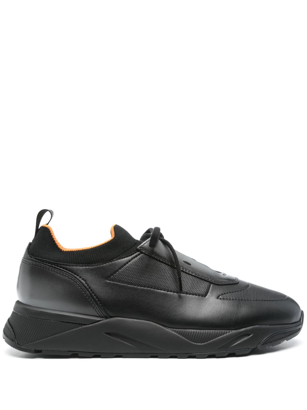 Santoni leather sneakers - Black von Santoni