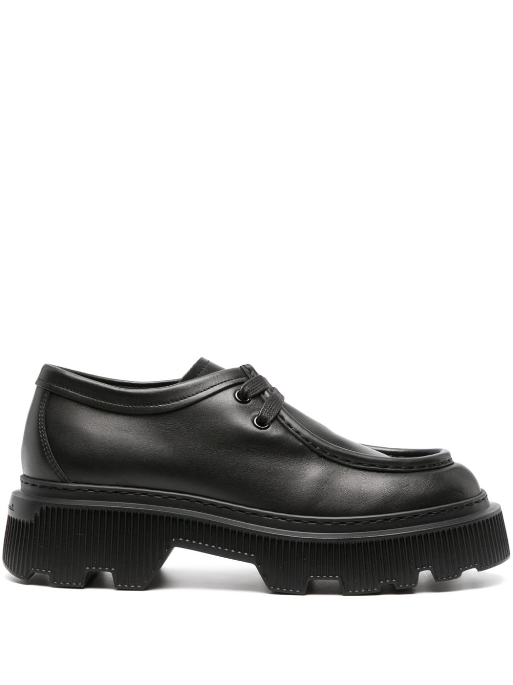 Santoni logo-debossed chunky leather loafers - Black von Santoni