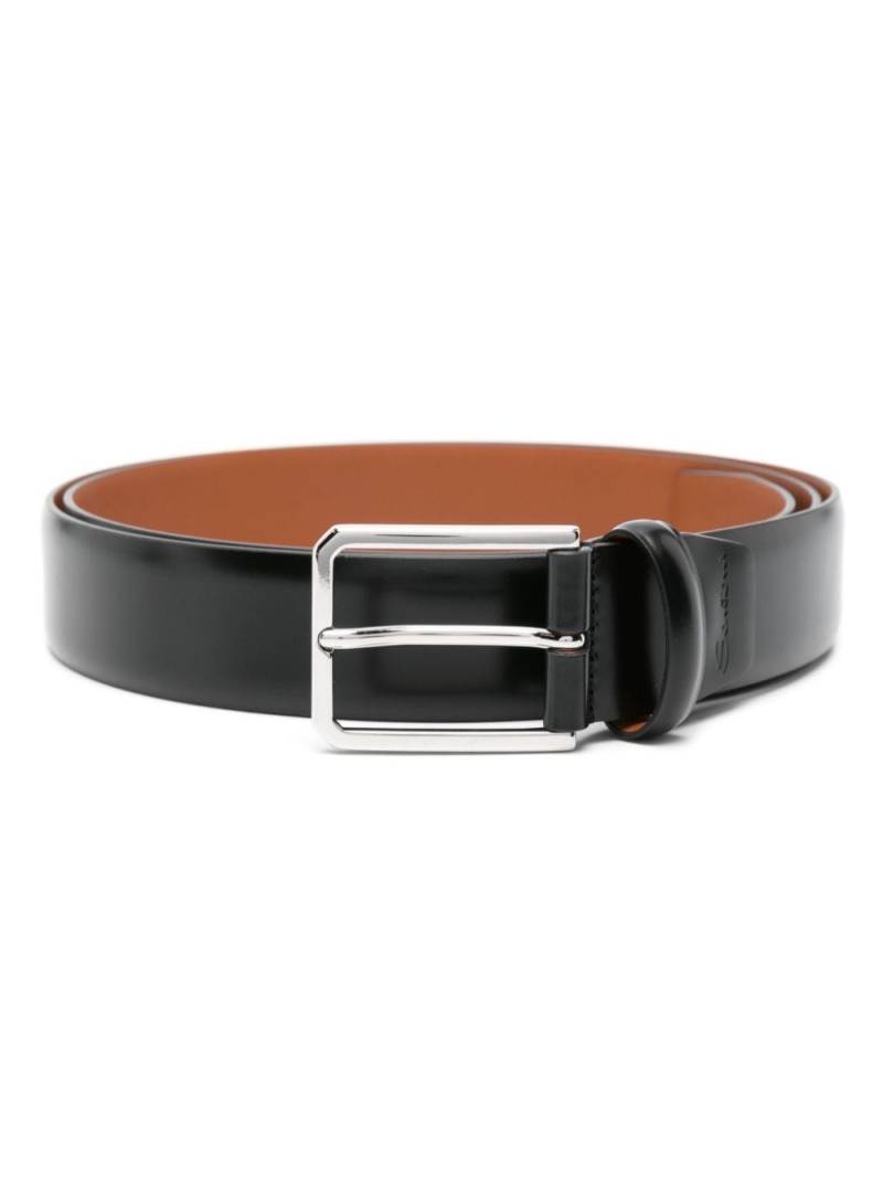 Santoni logo-debossed leather belt - Black von Santoni