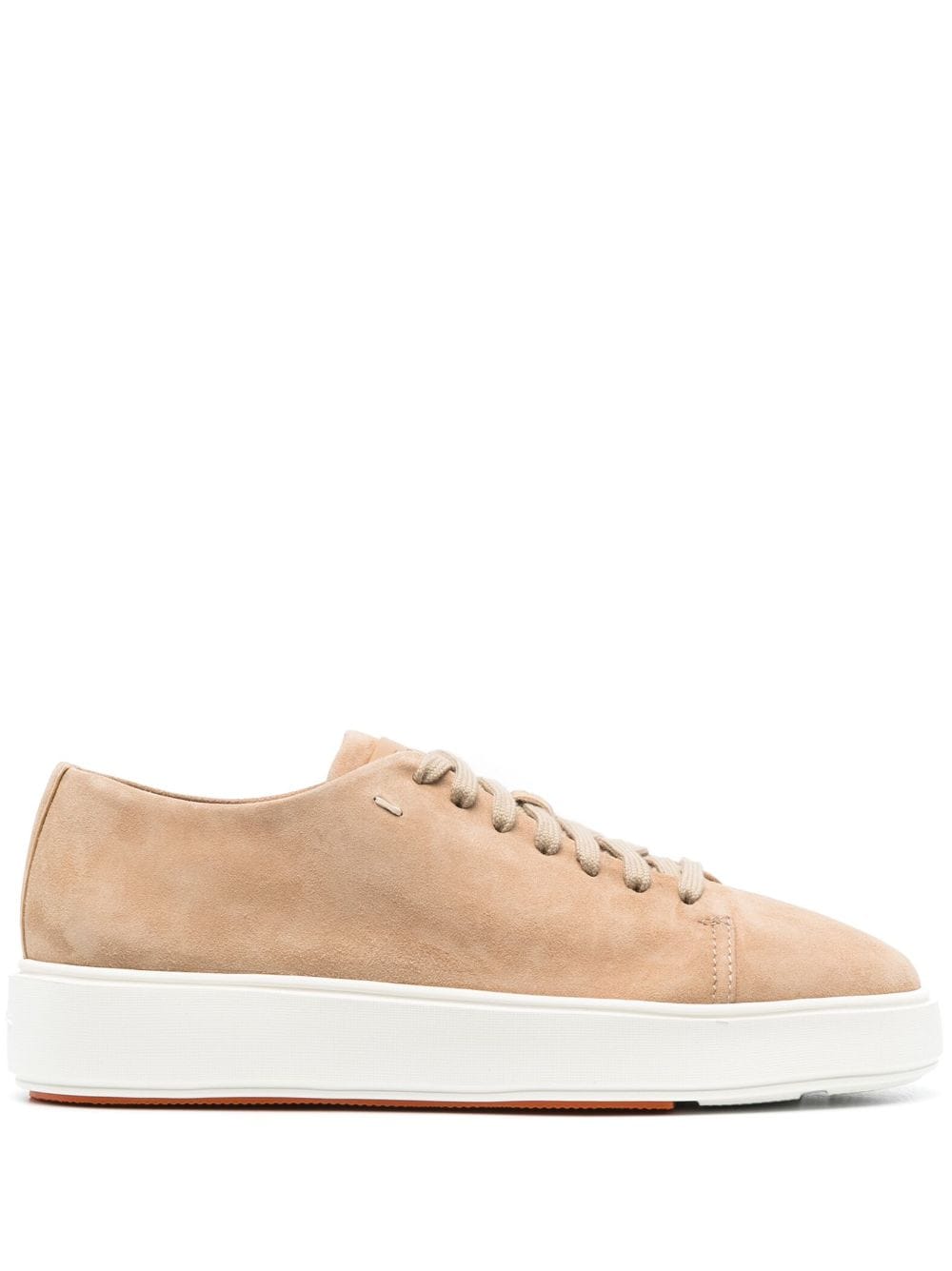 Santoni logo-debossed leather sneakers - Neutrals von Santoni