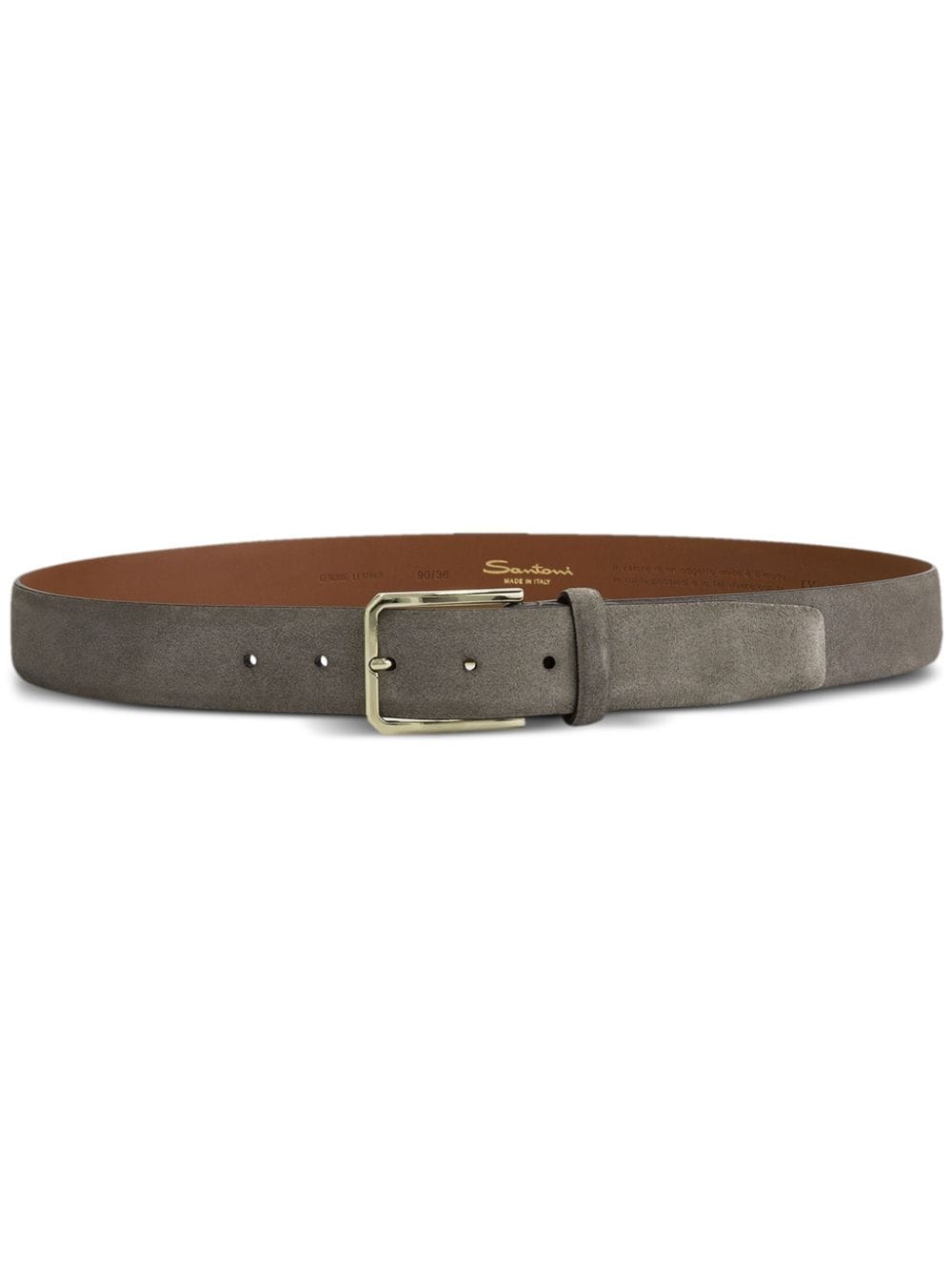 Santoni logo-embossed suede belt - Neutrals von Santoni