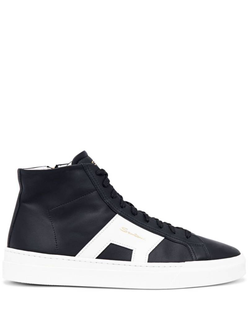 Santoni logo-lettering high-top sneakers - Black von Santoni